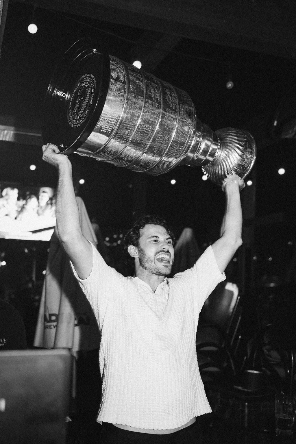 Man holding Stanley Cup
